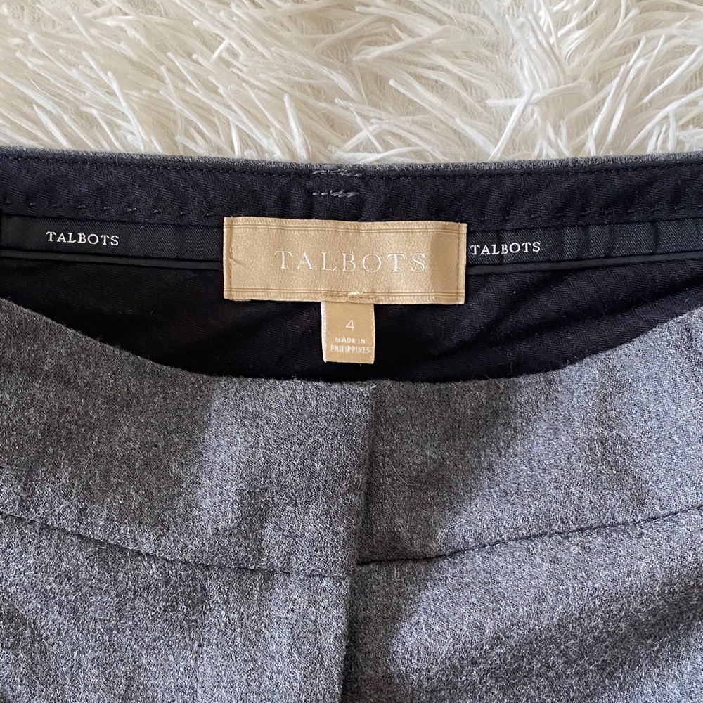 Talbots Gray Wool Dress Pants Size 4 Short – Italian Fabric Tailored Fit - Picture 4 of 9